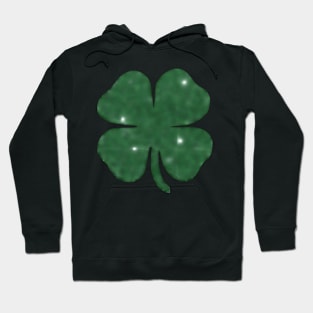 St Patricks Glitter Effect Clover T Hoodie